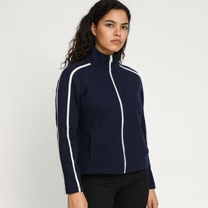 BOSTON PROPER Blue White Streetwear Track Jacket Cotton Zip Jacket‎ Size S